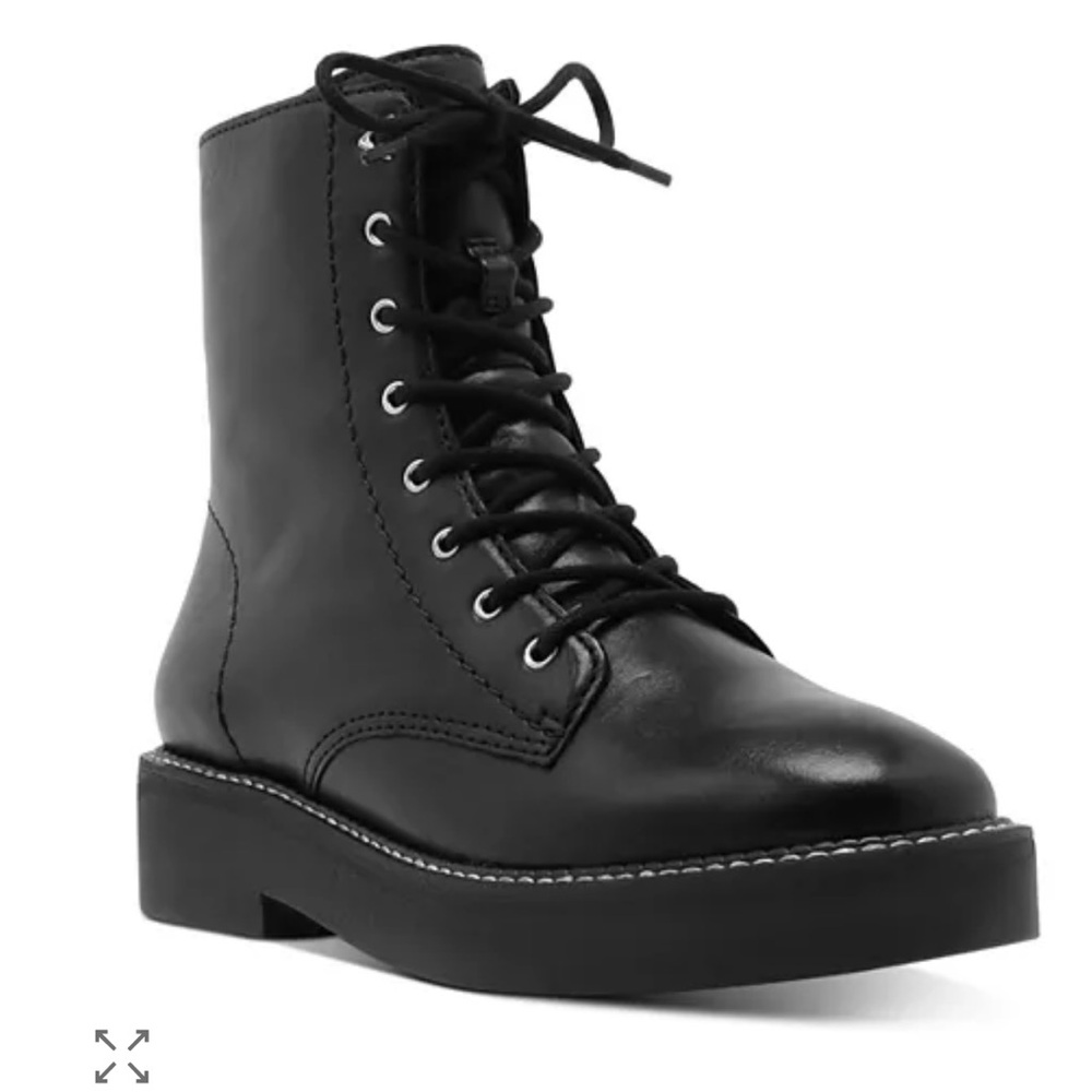 SCHUTZ Black Leather Combat Boots